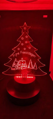 Kerstboom - Plexiglas plaatje voor in LED-lampje (17,5x20cm)