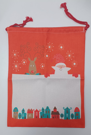 Sublimatie Kerstzak - Rood - met rood trekkoord