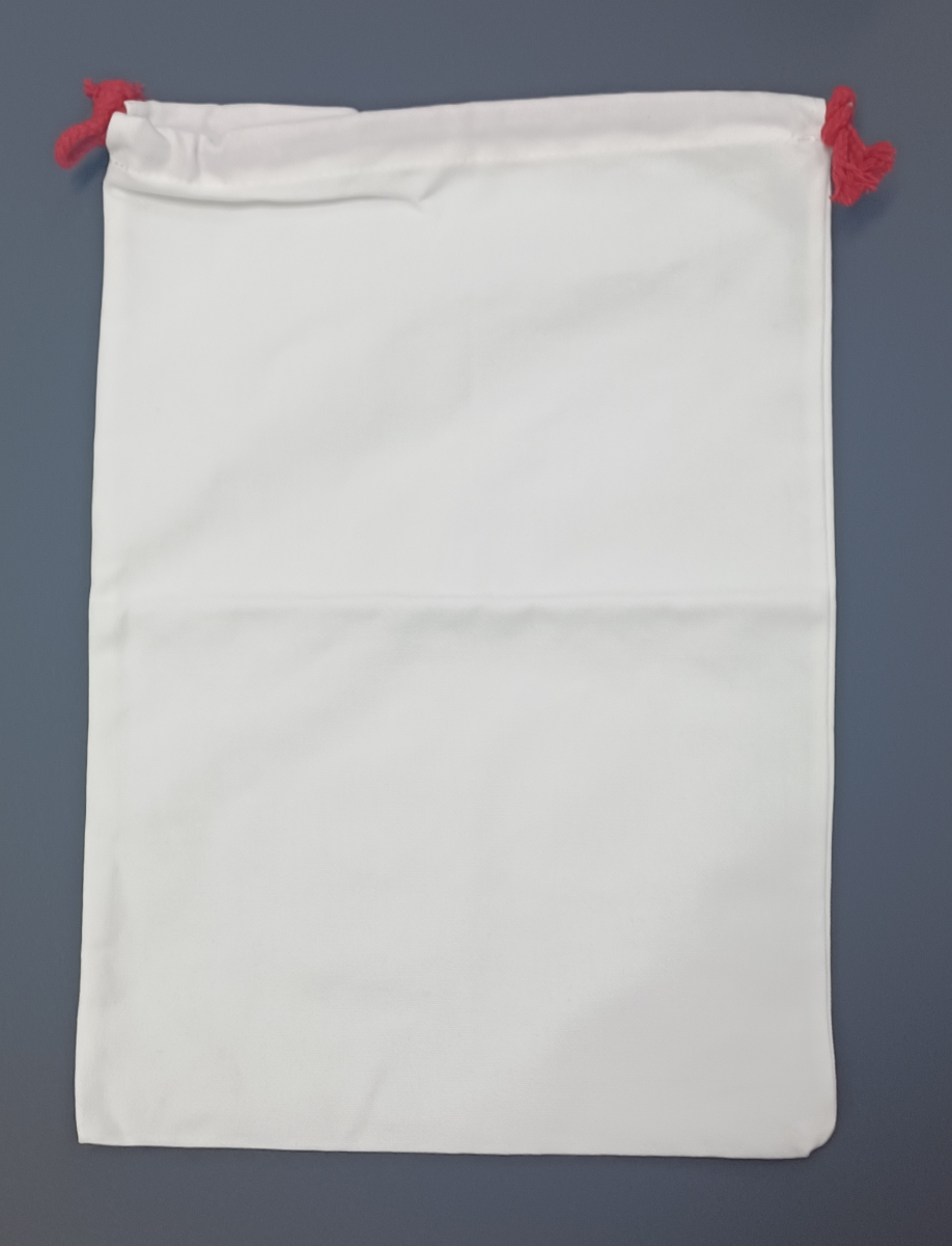Sublimatie Kerstzak - Wit - met rood trekkoord