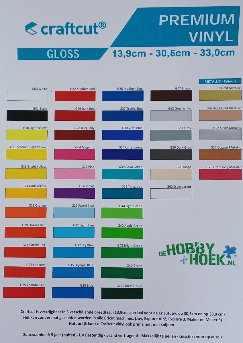 Craftcut Vinyl  - Glans - Magenta - A4  (CC04GA4)