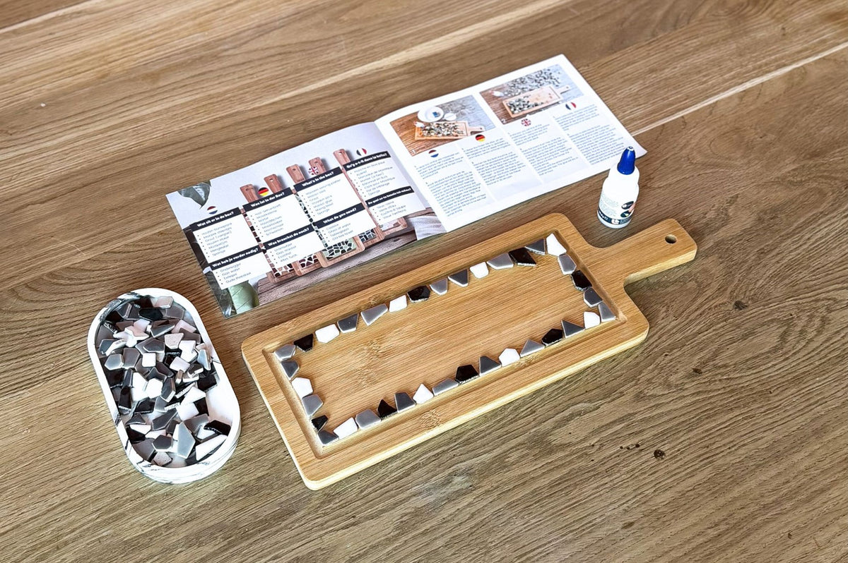 LC DIY Pakket Mozaïek Borrelplank - Zwart Wit (80225)
