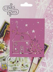 Lines and dots - Huis met kerstboom (AFGEPRIJSD)