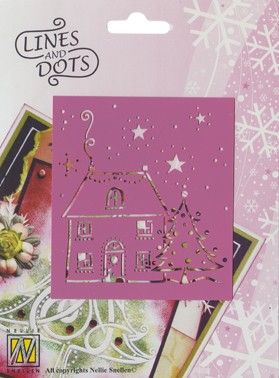 Lines and dots - Huis met kerstboom (AFGEPRIJSD)