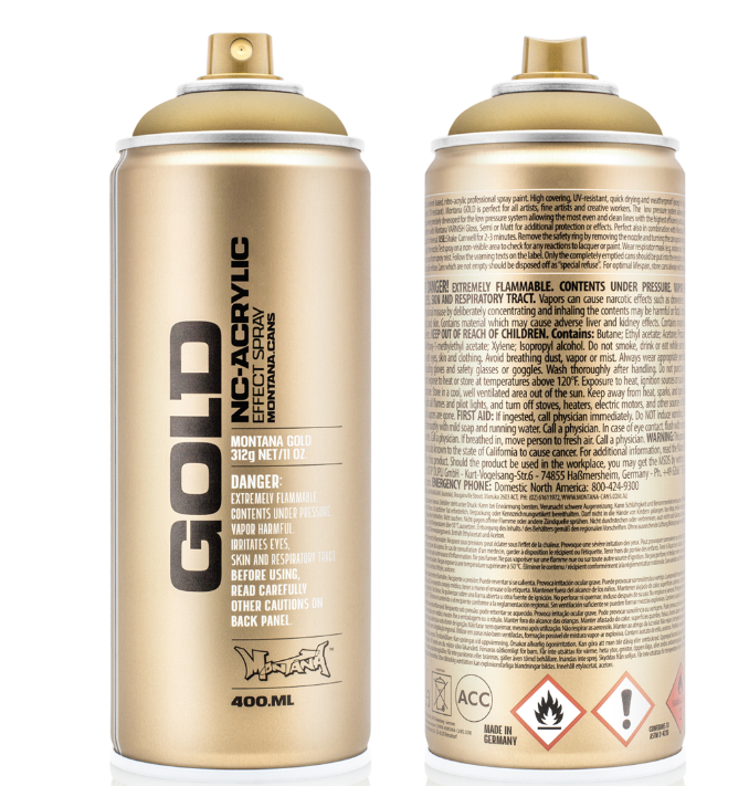Montana Gold Spuitbus 400 ml Gold Matt (M3010) *