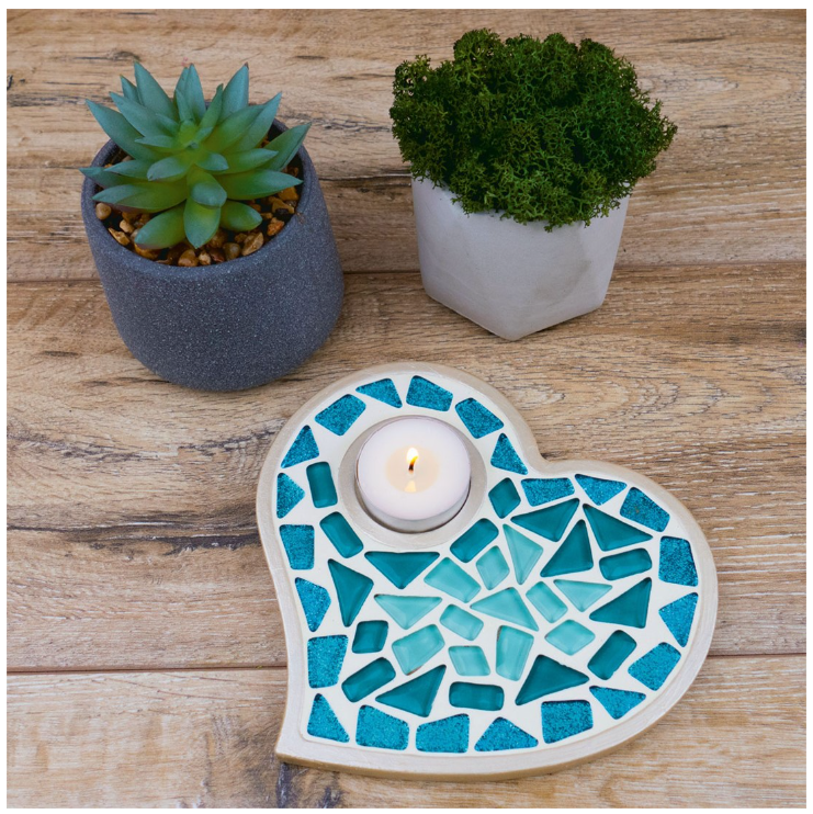 Mosaaro Mozaiek set Glas Mozaiek Kaarsenhouder Hart (MA1011) *