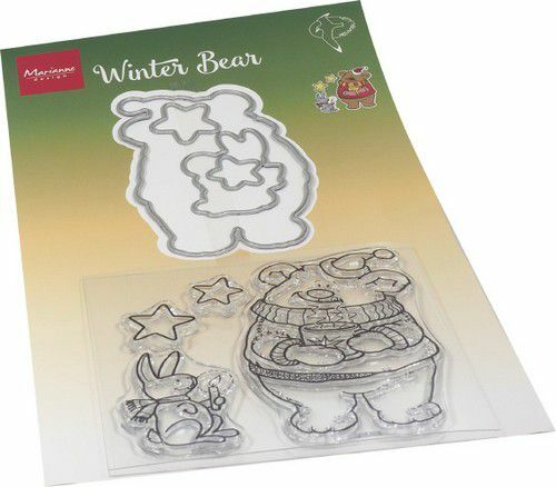 Marianne D Clear Stamp & die set Hetty's Winter beer HT1659 120x205mm (AFGEPRIJSD)