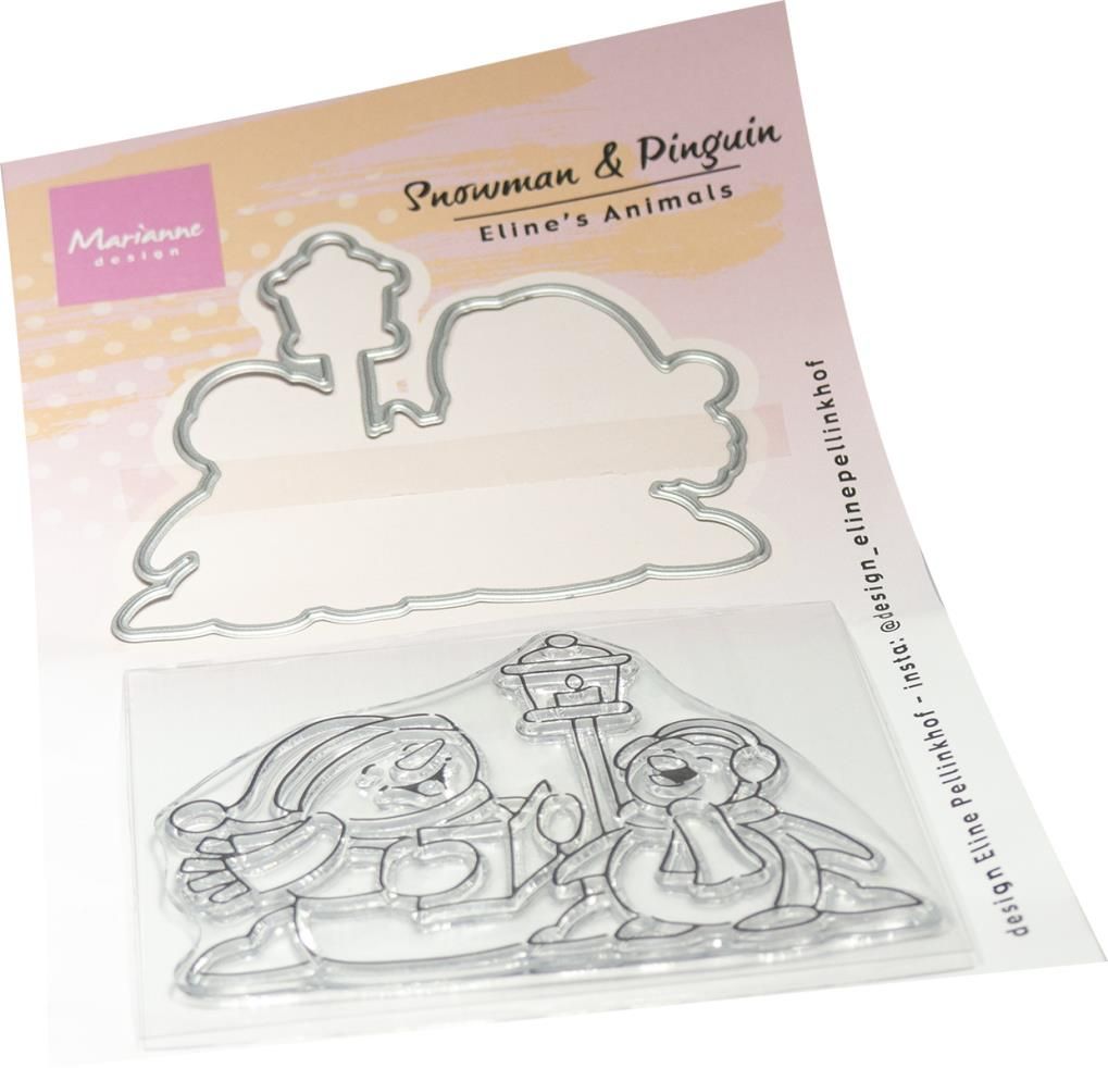 Marianne D Clear Stamps&dies Eline‘s Sneeuwpop&Pinguin EC0205 62,5x59,5mm / 1 dies 65x62mm *