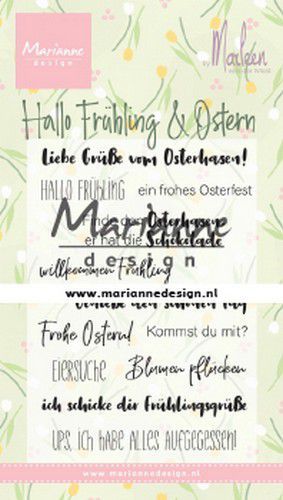 Marianne D Clear Stamps Marleen's Hallo Fruhling & Oster (DE) CS1045 85x120mm (AFGEPRIJSD)