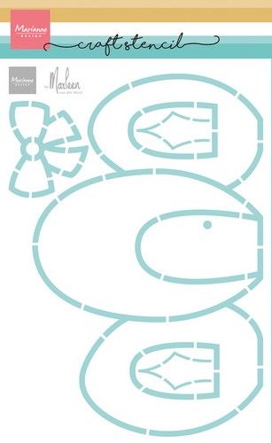 Marianne D Craft Stencil - Egg cottage by Marleen PS8155 148,5x210mm *