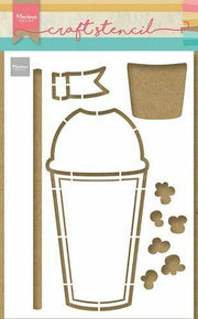 Marianne D Craft Stencil - Smoothie kop PS8121 21x15cm (AFGEPRIJSD)