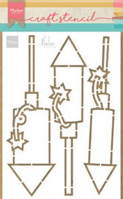 Marianne D Craft Stencil vuurwerk by Marleen PS8050 21x15 cm (12-19) (AFGEPRIJSD)