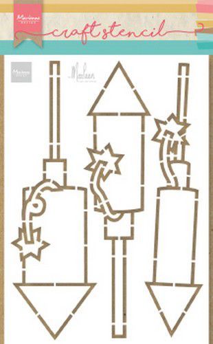 Marianne D Craft Stencil vuurwerk by Marleen PS8050 21x15 cm (12-19) (AFGEPRIJSD)