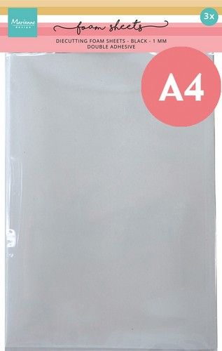 Marianne D Foam sheets Foam sheets- A4 - Zwart 1 mm LR0066 3xA4 - 1mm *