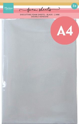 Marianne D Foam sheets Foam sheets- A4 -Zwart 2 mm LR0067 3xA4 - 2mm *