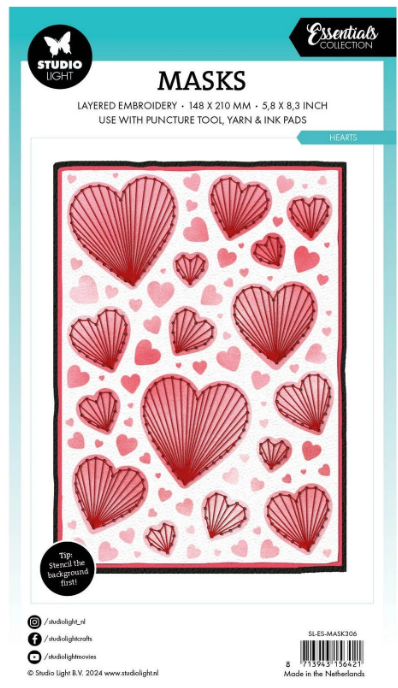 Studio Light • Essentials Puncture Tool Mask Hearts - MASK306*