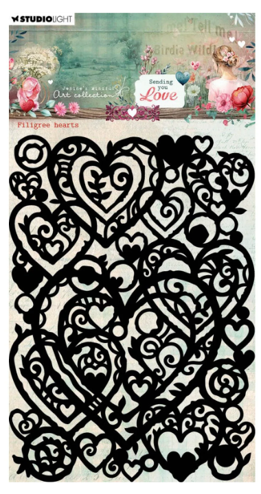 Studio Light • Jenine's Mindful Art Mask Sending You Love Filigree Hearts (JMA-SYL-MASK315) *