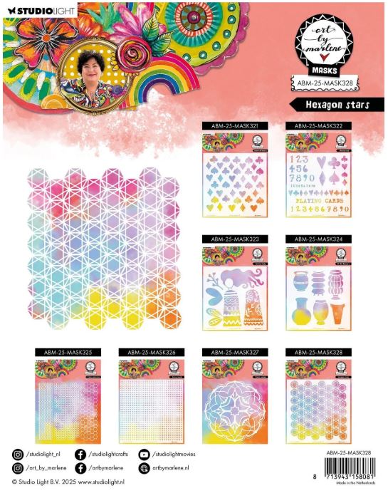 Studio Light • Art By Marlene Mask Hexagon stars (ABM-25-MASK328 *