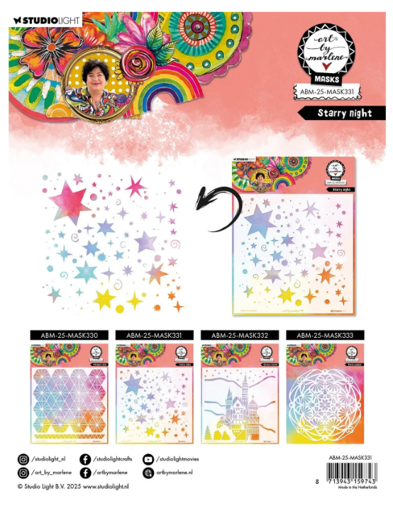 Studio Light • Art By Marlene Mask Stencil Starry Night (ABM-25-MASK331) *