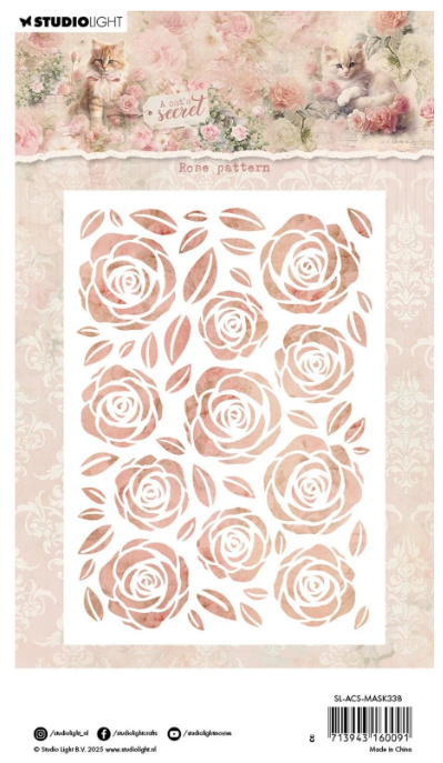 Studio Light • A Cat's Secret Mask Stencil Rose Pattern (SL-ACS-MASK338) *