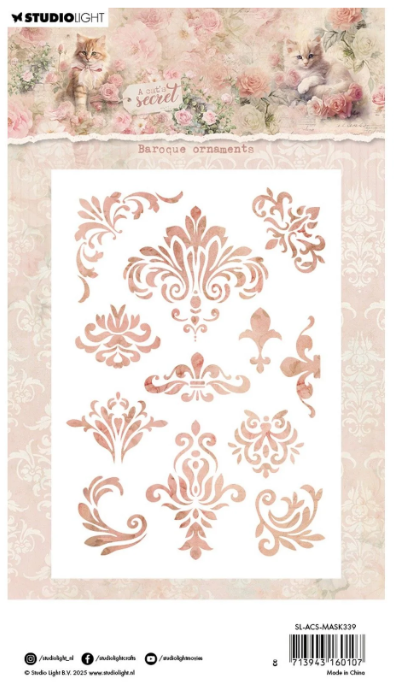 Studio Light • A Cat's Secret Mask Stencil Baroque Ornaments (SL-ACS-MASK339) *
