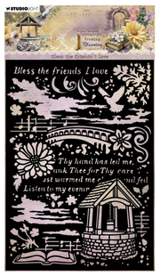 Studio Light • Growing & Blooming Mask Stencil Bless The Friends I Love (JMA-GB-MASK342) *