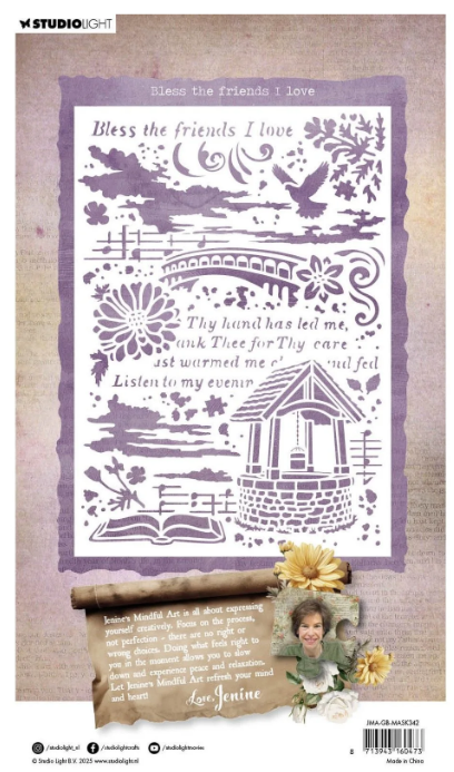 Studio Light • Growing & Blooming Mask Stencil Bless The Friends I Love (JMA-GB-MASK342) *
