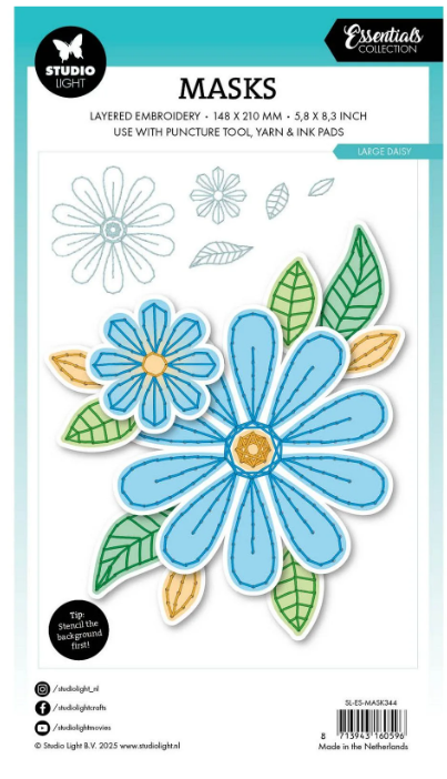 Studio Light • Essentials Mask Embroidery - Large daisy (SL-ES-MASK344) *
