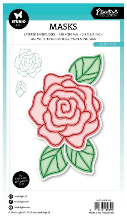 Studio Light • Essentials Mask Embroidery - Classic rose (SL-ES-MASK345) *
