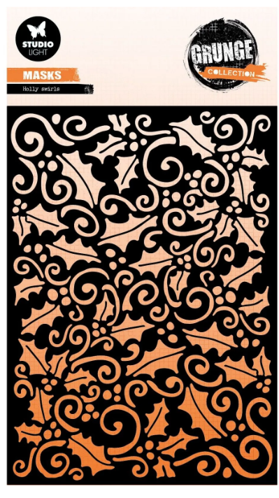 Studio Light • Grunge Collection Mask Stencil Holly Swirl (SL-GR-MASK349) *