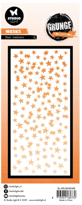 Studio Light • Grunge Collection Mask Stencil Star Confetti (SL-GR-MASK350) *