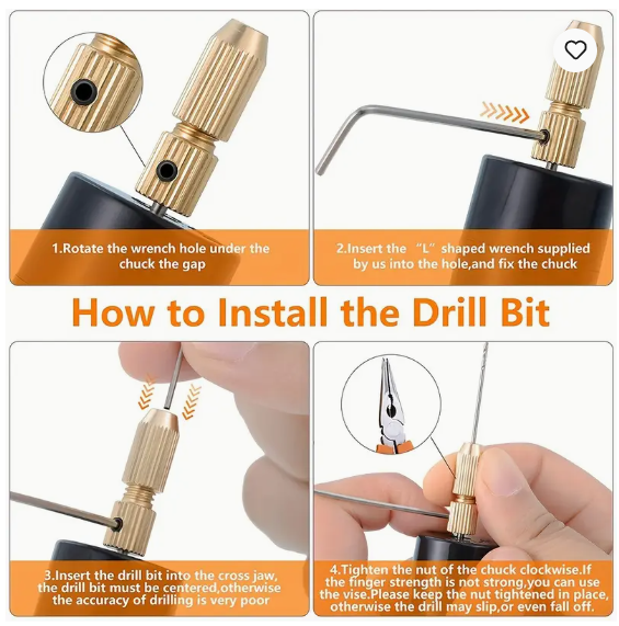 USB-aangedreven Mini Elektrische Boorset met Bits en toebehoren