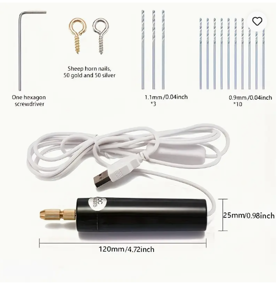 USB-aangedreven Mini Elektrische Boorset met Bits en toebehoren