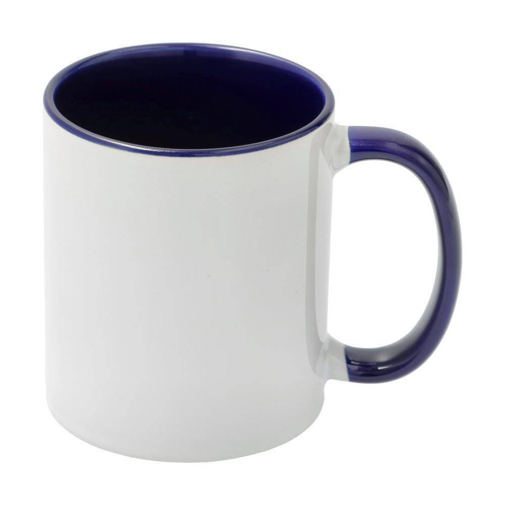 11oz mok wit met gekleurde binnenkant en gekleurde handvat (Donkerblauw) (SPM.082.096.027)