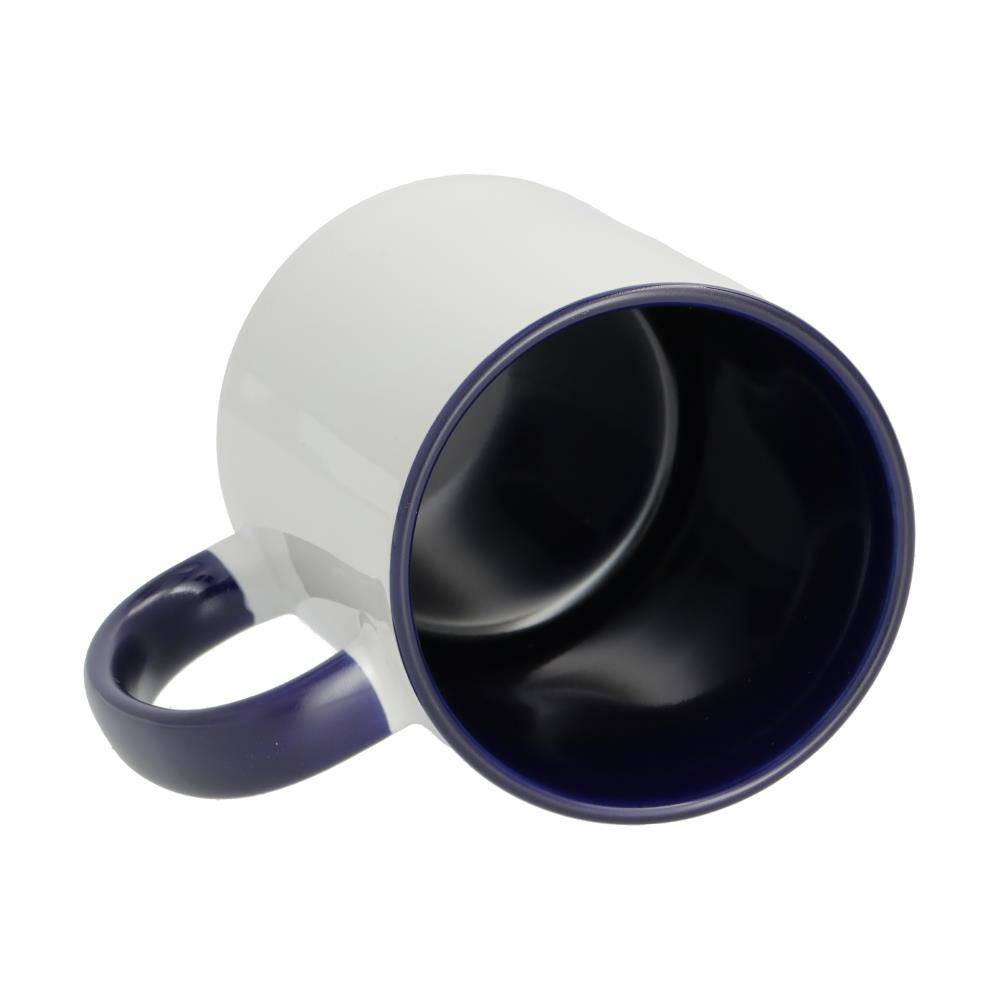 11oz mok wit met gekleurde binnenkant en gekleurde handvat (Donkerblauw) (SPM.082.096.027)