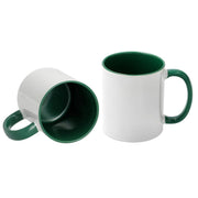 11oz mok wit met gekleurde binnenkant en gekleurde handvat (Donkergroen) (SPM.082.096.028)