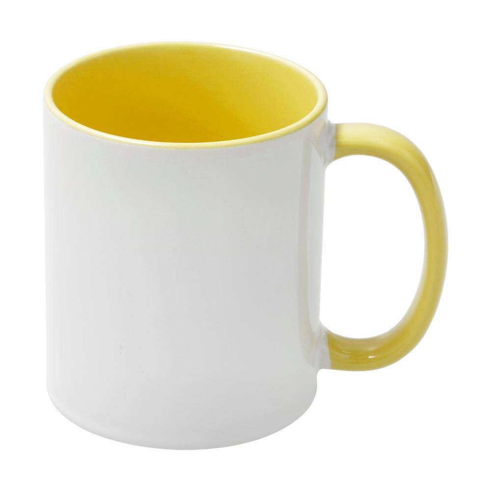 11oz mok wit met gekleurde binnenkant en gekleurde handvat (Geel) (SPM.082.096.024)