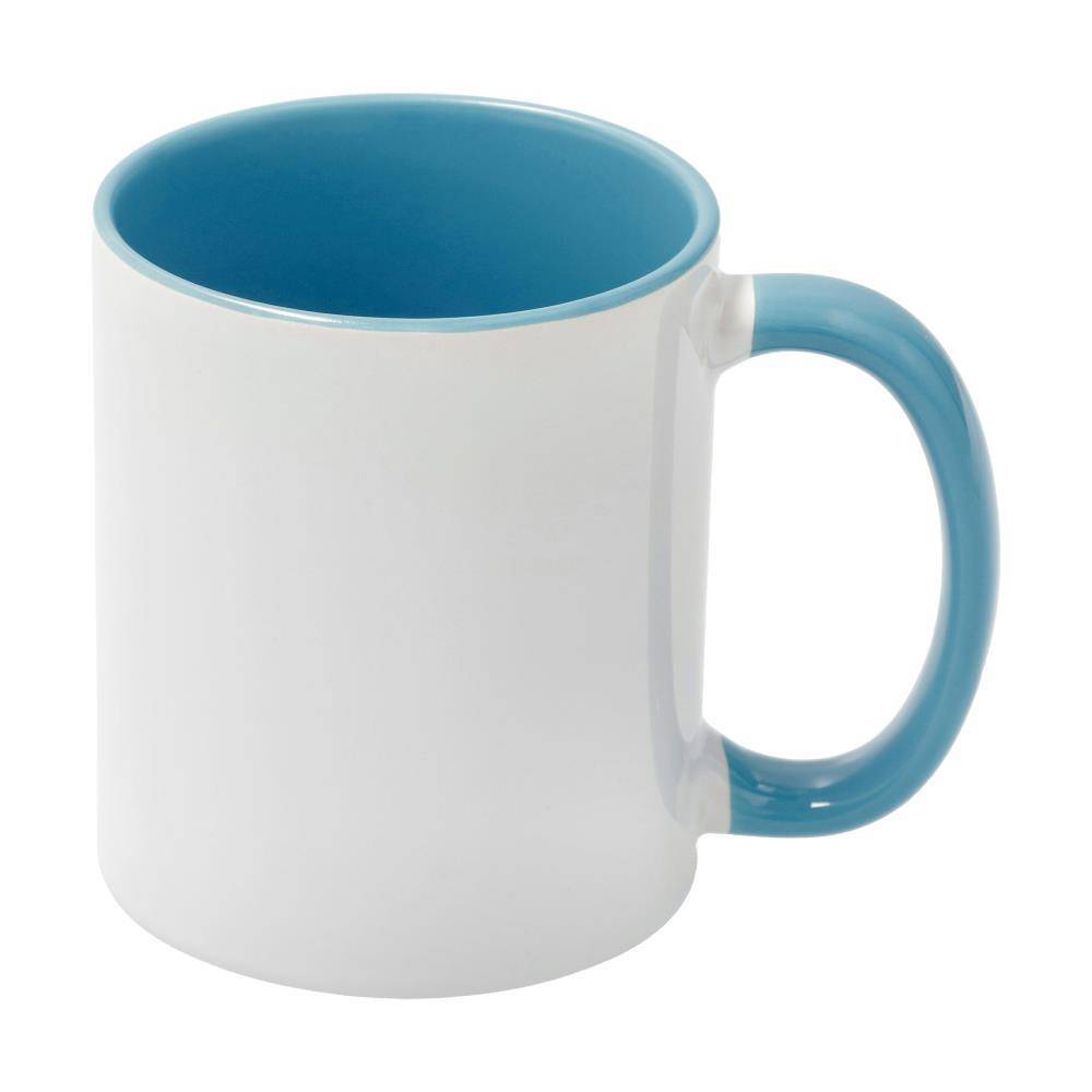 11oz mok wit met gekleurde binnenkant en gekleurde handvat (Lichtblauw) (SPM.082.096.022)