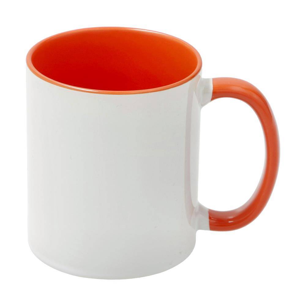 11oz mok wit met gekleurde binnenkant en gekleurde handvat (Oranje) (SPM.082.096.023)