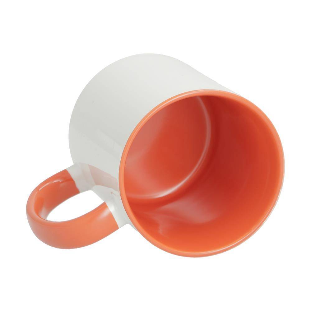 11oz mok wit met gekleurde binnenkant en gekleurde handvat (Oranje) (SPM.082.096.023)