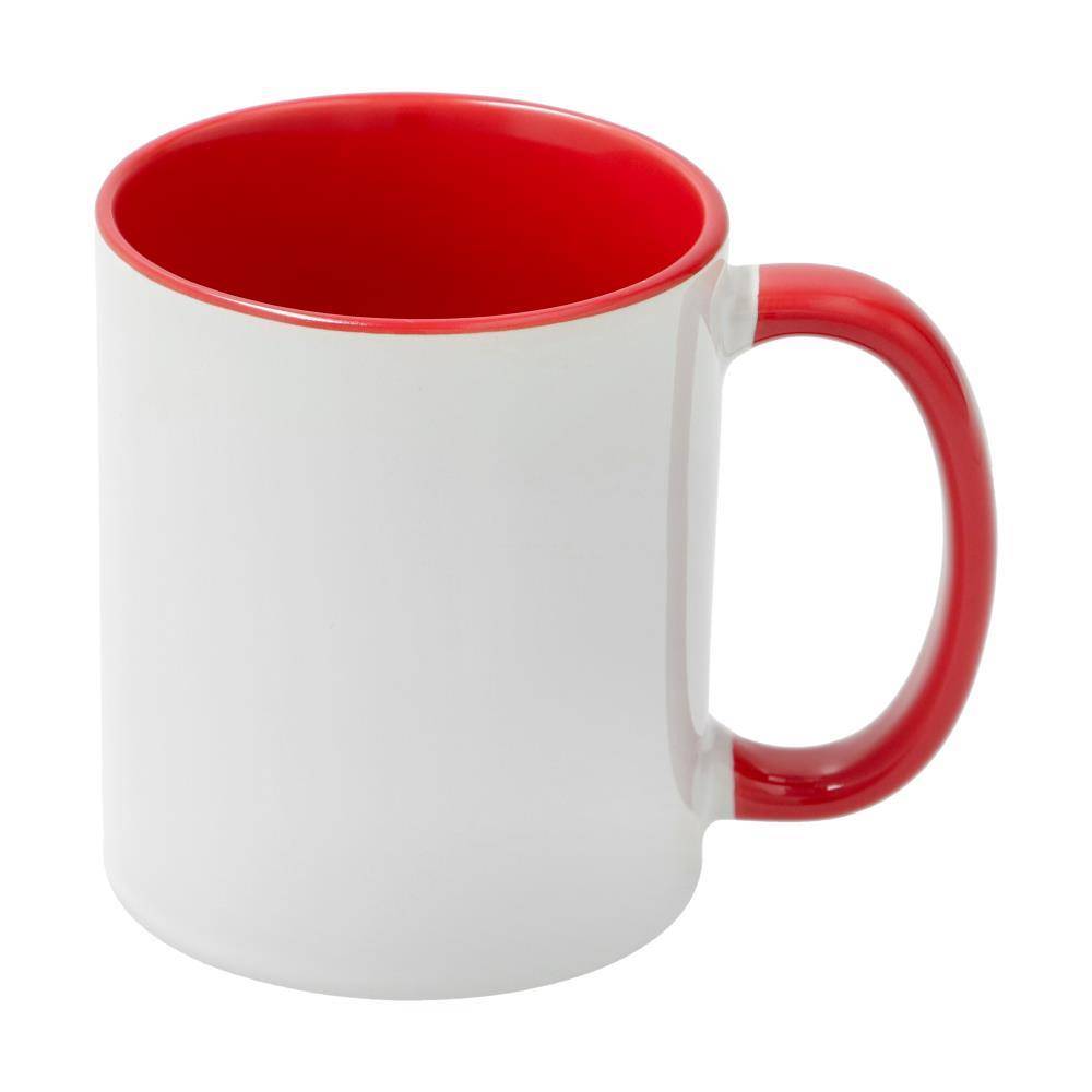 11oz mok wit met gekleurde binnenkant en gekleurde handvat (Rood) (SPM.082.096.020)