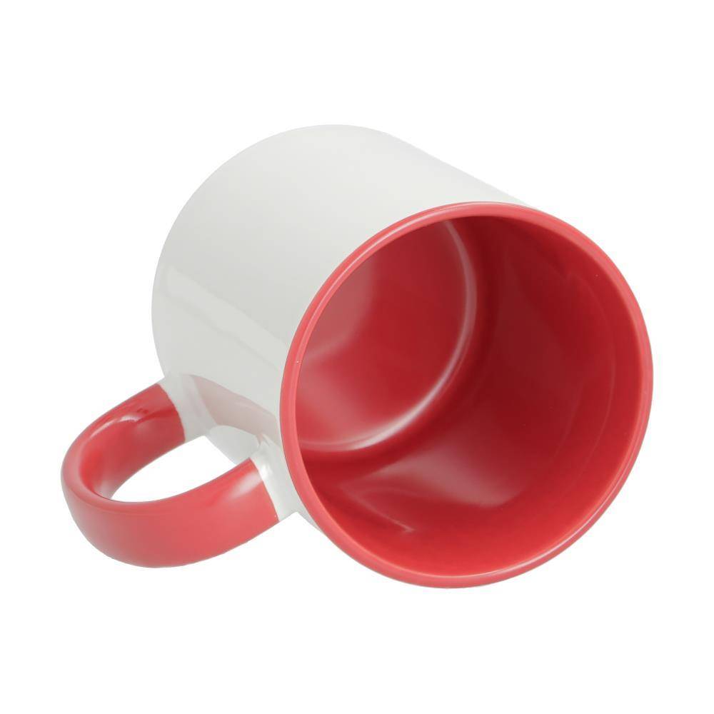 11oz mok wit met gekleurde binnenkant en gekleurde handvat (Rood) (SPM.082.096.020)