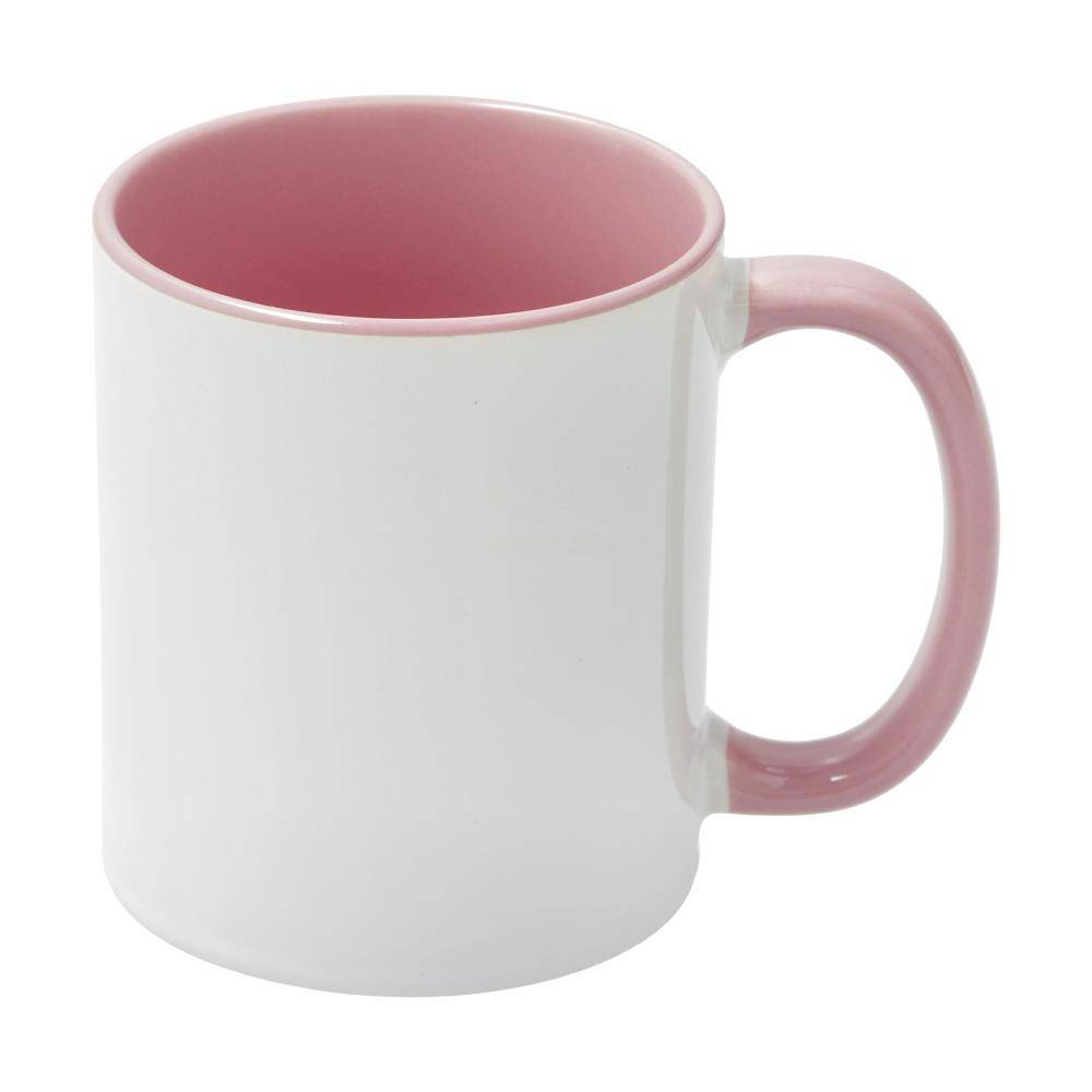11oz mok wit met gekleurde binnenkant en gekleurde handvat (Roze) (SPM.082.096.026)