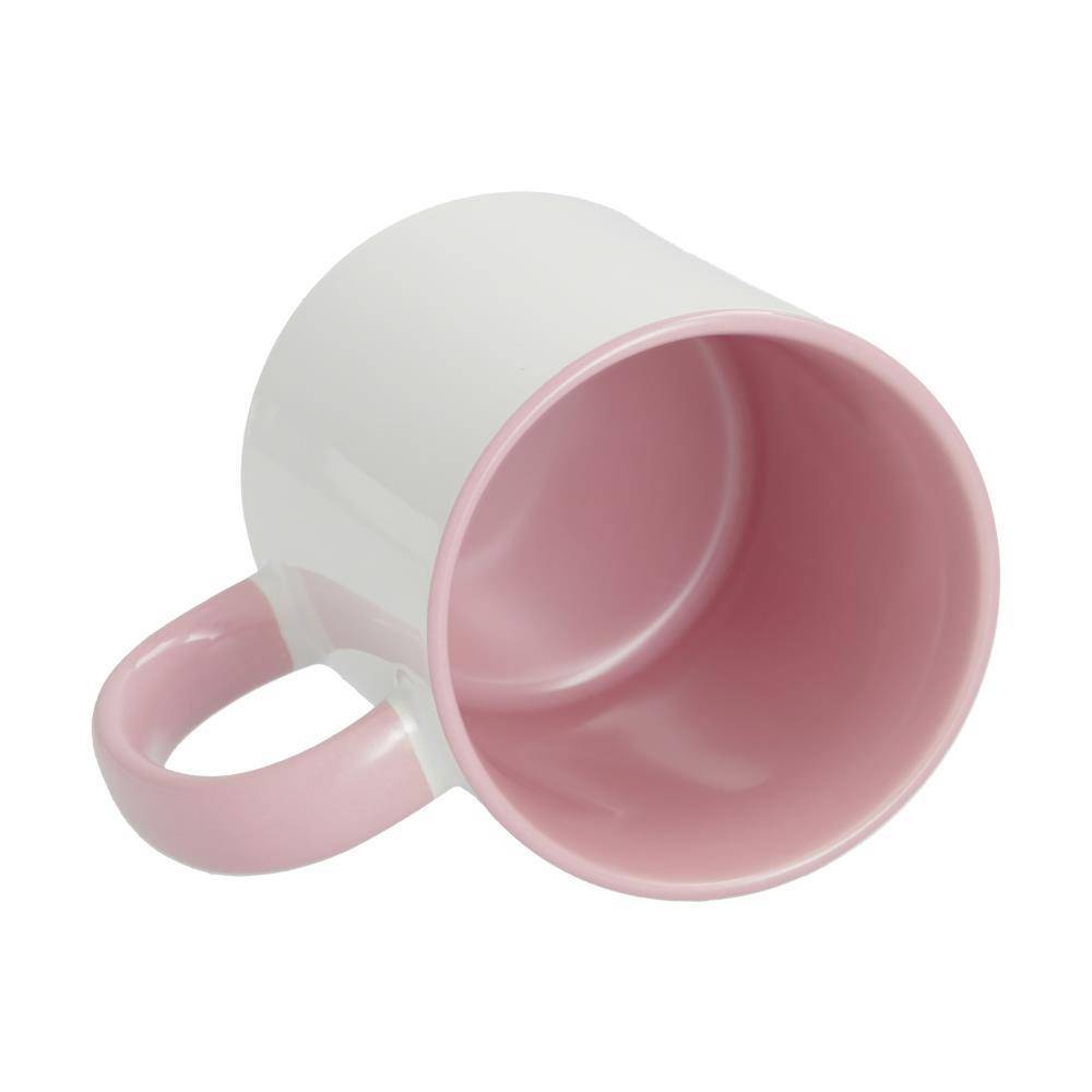 11oz mok wit met gekleurde binnenkant en gekleurde handvat (Roze) (SPM.082.096.026)