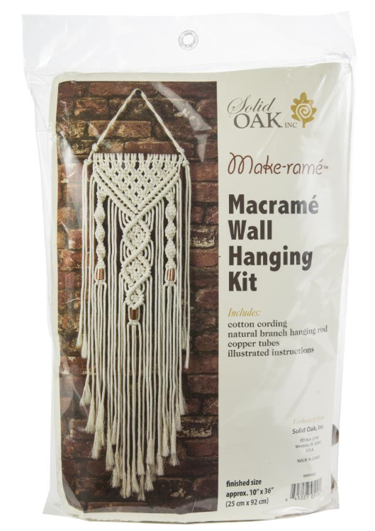 Solid Oak Macramé Kit Dubbele Spiralen Muurhanger 25x92 cm (MWH003) *