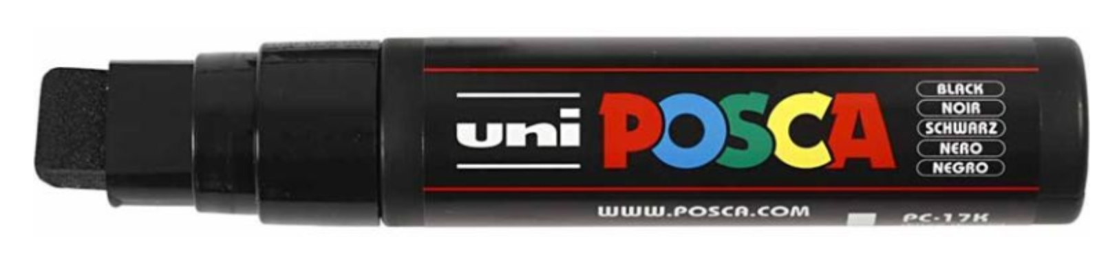 Uni Posca Verfmarker - lijndikte: 15 mm - PC-17K - Zwart (24)