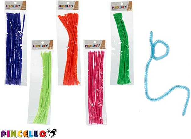 Pincello - Neon Chenilledraad - Licht blauw - 20 stuks (PC29115-1)