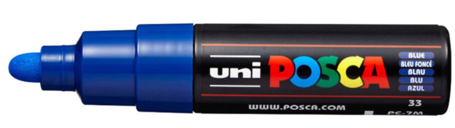 Uni Posca Verfmarker  - lijndikte: 4,5-5,5 mm - PC-7M - Blauw (33) *