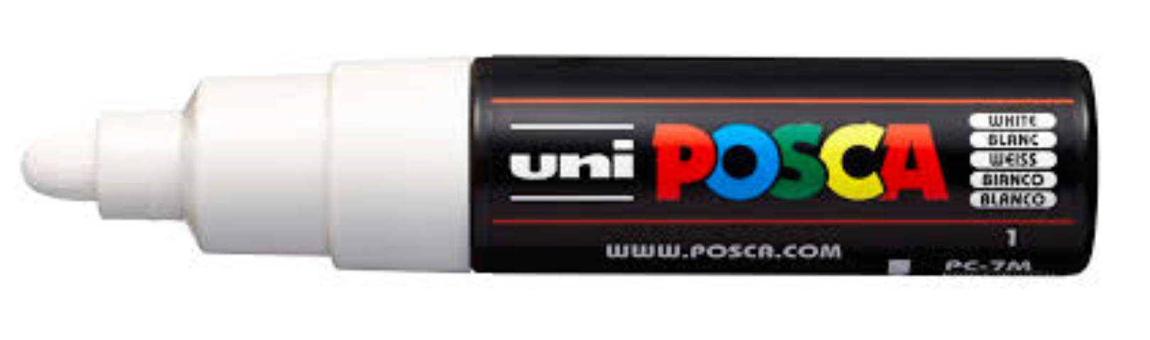 Uni Posca Verfmarker - lijndikte: 4,5-5,5 mm - PC-7M - Wit - 1