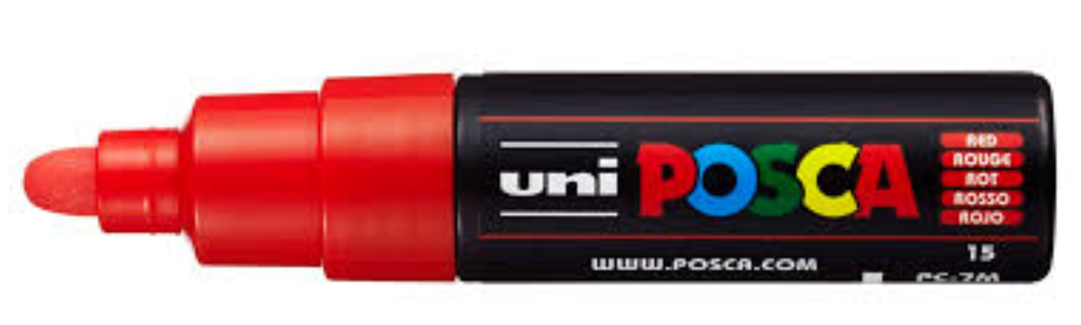 Uni Posca Verfmarker - lijndikte: 15 mm - PC-17K -  Rood (15) *