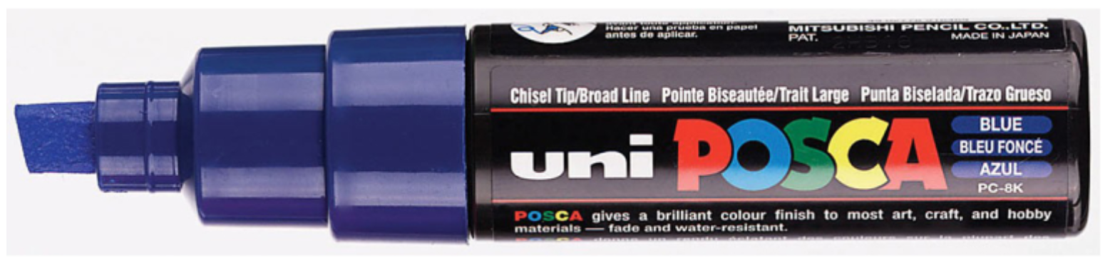 Uni Posca Verfmarker - lijndikte: 8mm - Donkerblauw (33) *